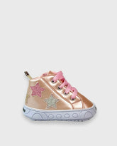 Tenis Bota Estrellas Rosa Melosos Brillo